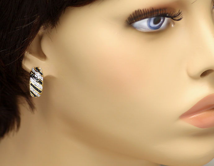 Foto 4 - Ohrringe mit Diamanten und 1,36ct eingespannten Safiren, R7775