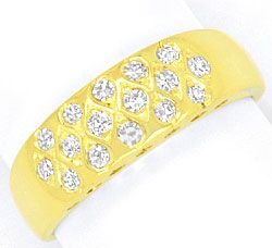 Foto 1 - Diamantenring Waben Muster 16 Diamanten 0,24ct Gelbgold, S4260