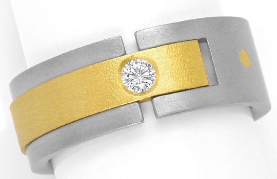 Foto 2 - Designer-Brillant-Ring 0,085ct Top Wesselton Titan Gold, S4545